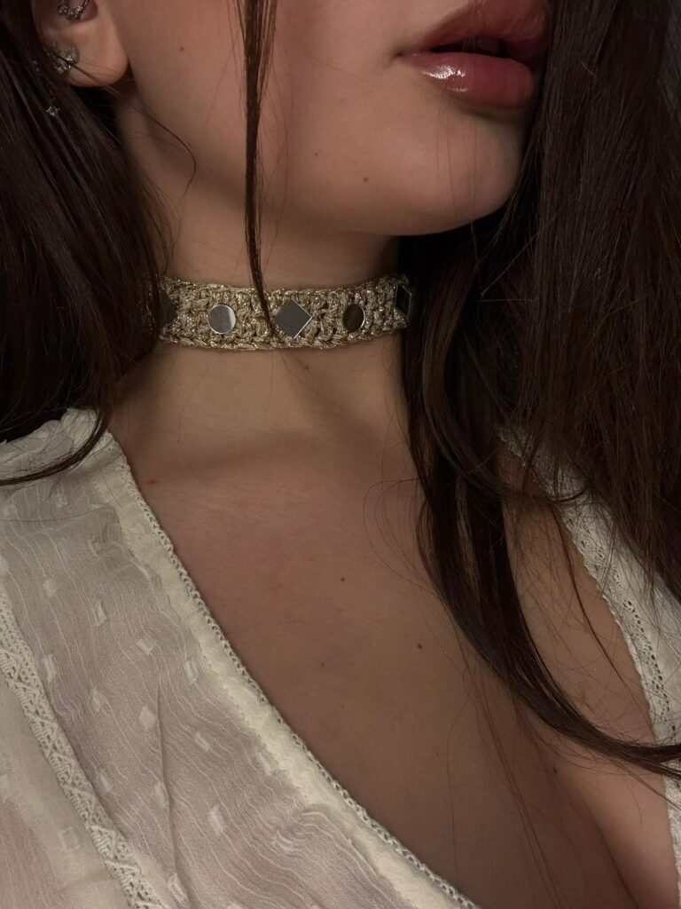 Choker mirror- light gold